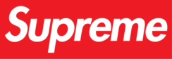 The Supreme logo: bold white text The Supreme logo: bold white text