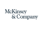 The image shows the McKinsey & Company logo with the company name in dark blue serif font on a transparent background.