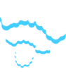 A stylized Wi-Fi signal icon made of fluffy white clouds with a light blue outline on a transparent background. A stylized Wi-Fi signal icon made of fluffy white clouds with a light blue outline on a transparent background.
