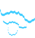 A stylized Wi-Fi signal icon made of fluffy white clouds with a light blue outline on a transparent background.